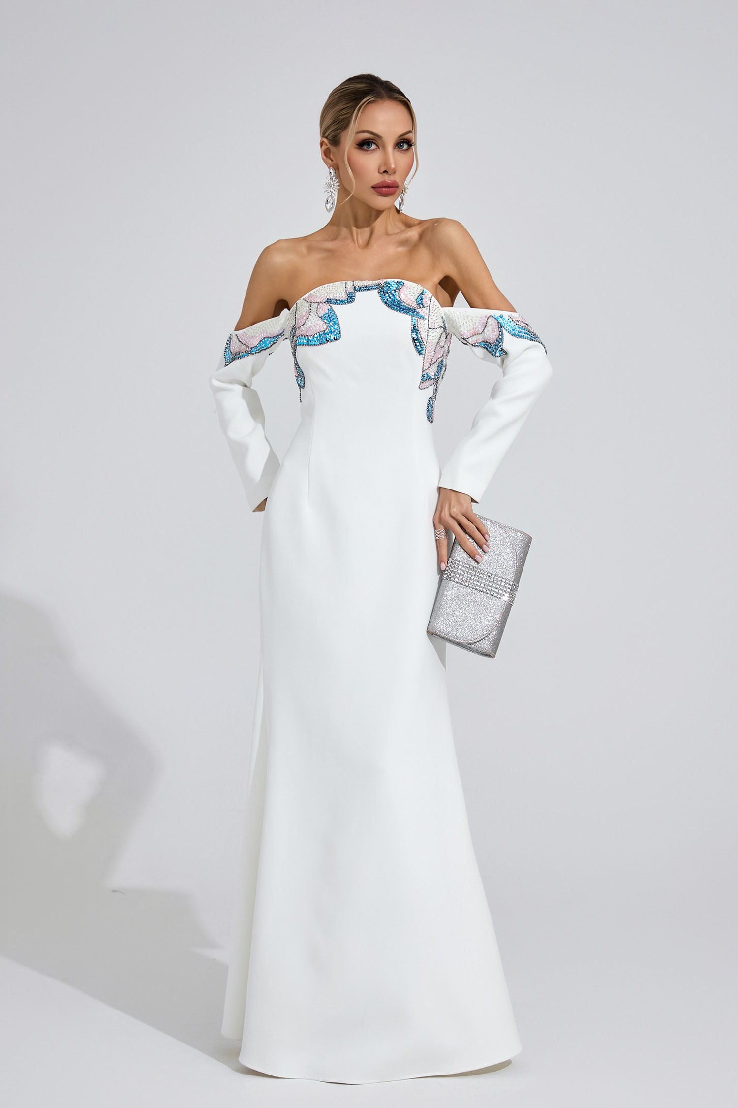 Geyser White Diamond Maxi Dress