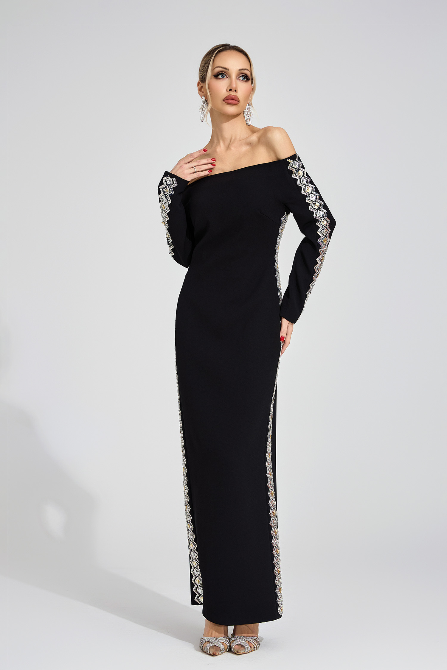 Eleanor Black Diamond Maxi Dress