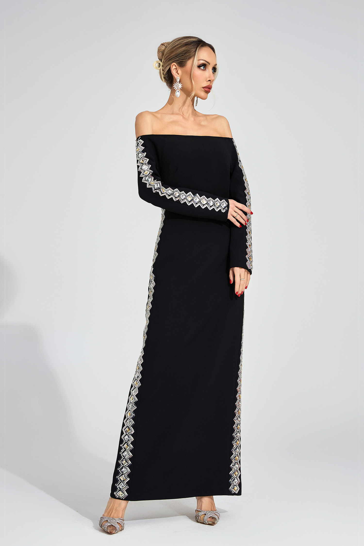 Eleanor Black Diamond Maxi Dress