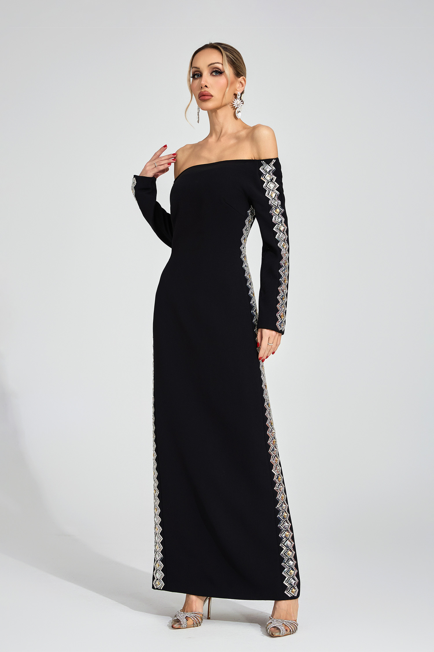 Eleanor Black Diamond Maxi Dress