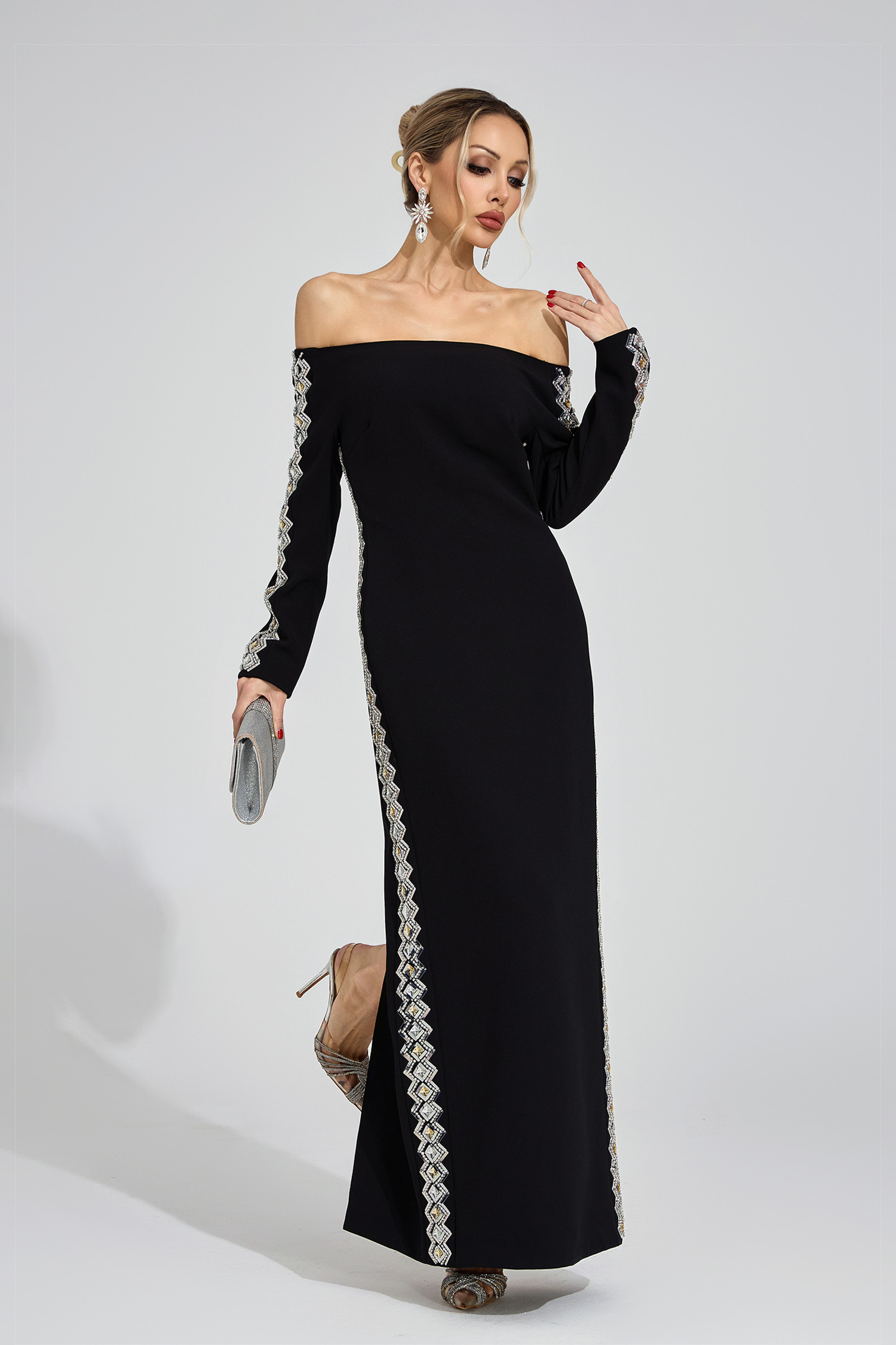 Eleanor Black Diamond Maxi Dress