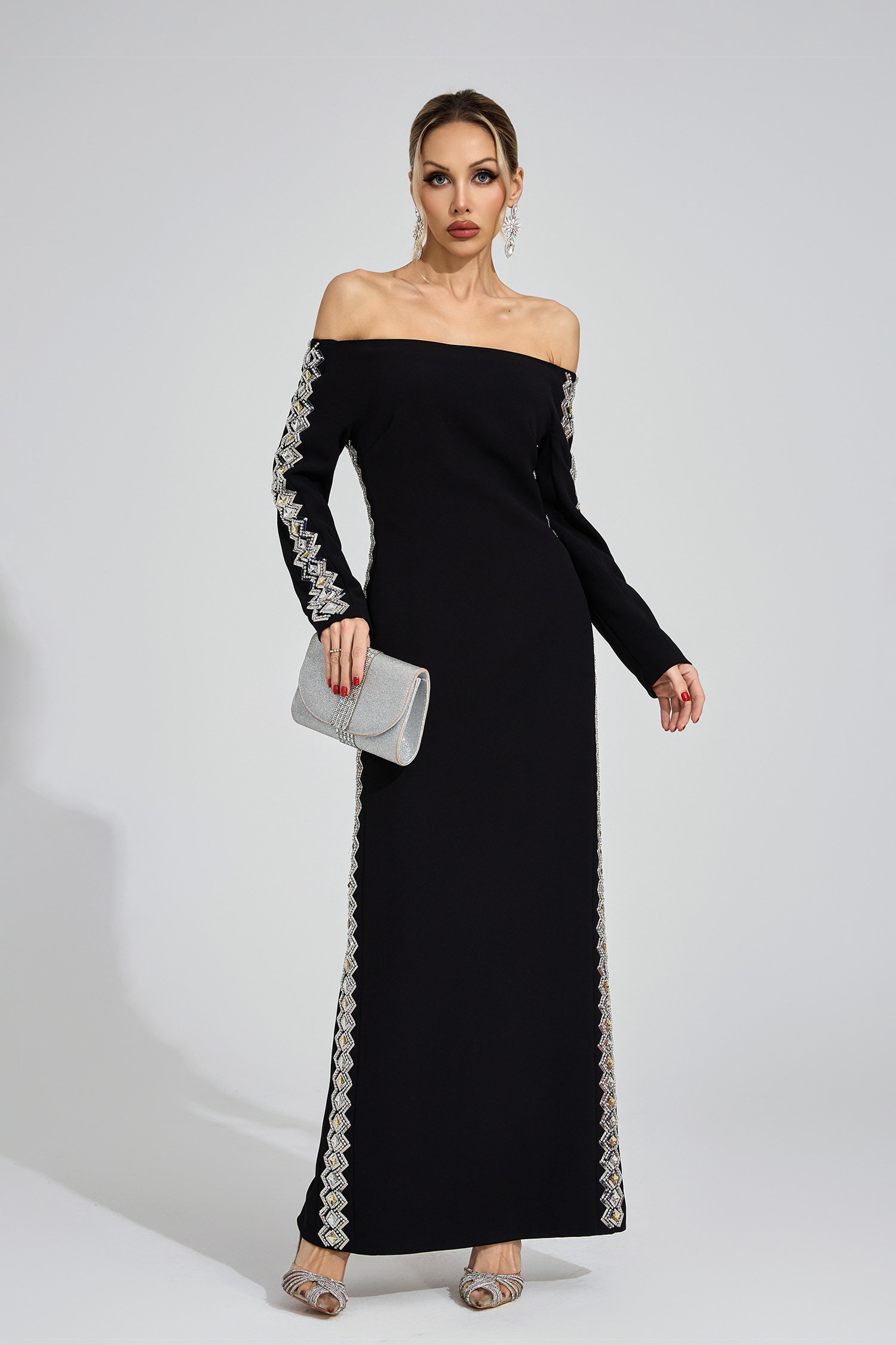 Eleanor Black Diamond Maxi Dress