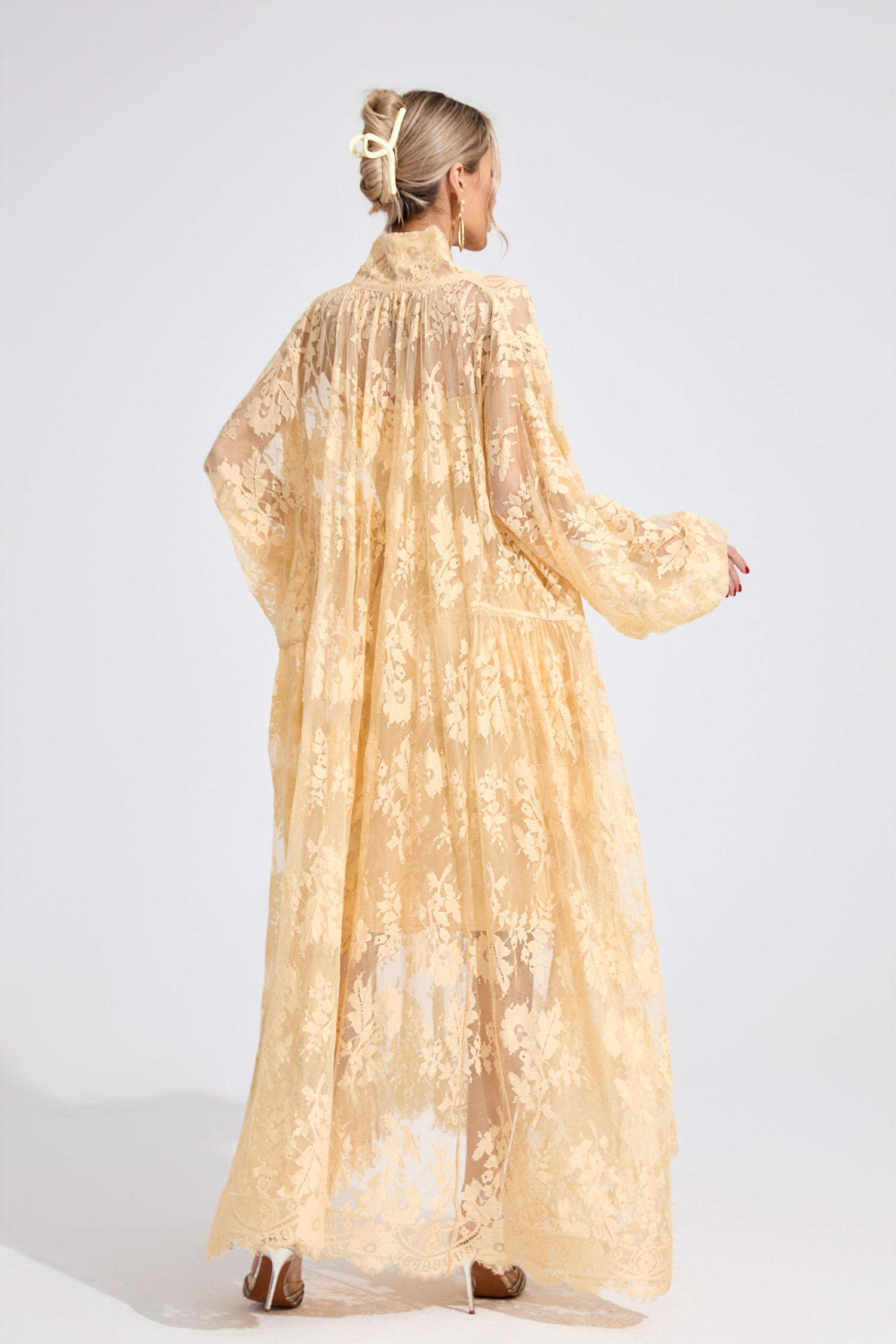 Bay Apricot Embroidered Maxi Dress