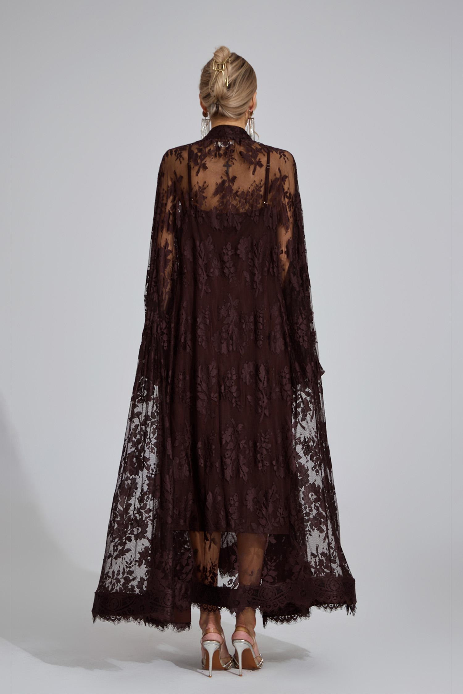 Bay Dark Brown Embroidered Maxi Dress