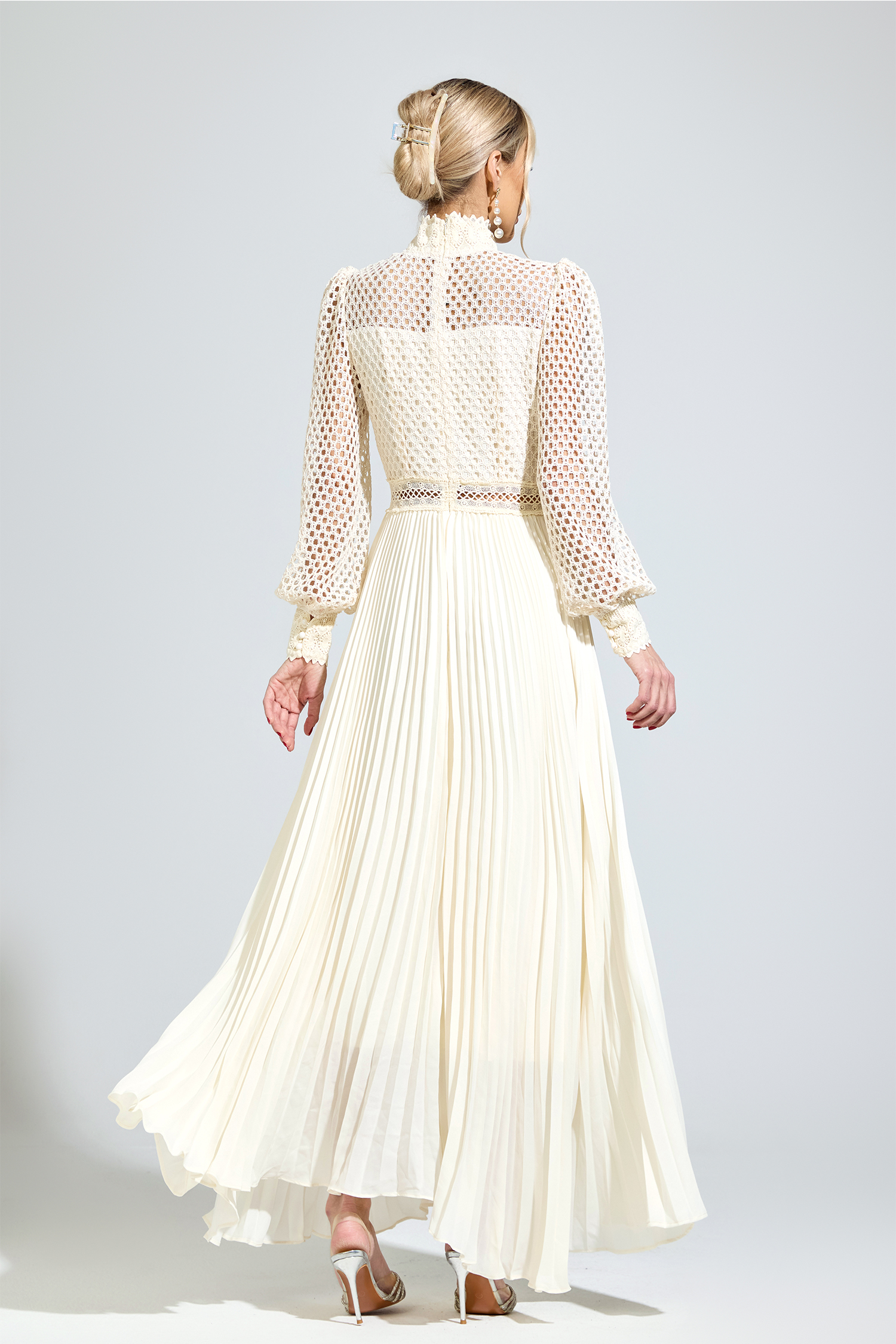 Zinn Apricot Embroidered Formal Dress