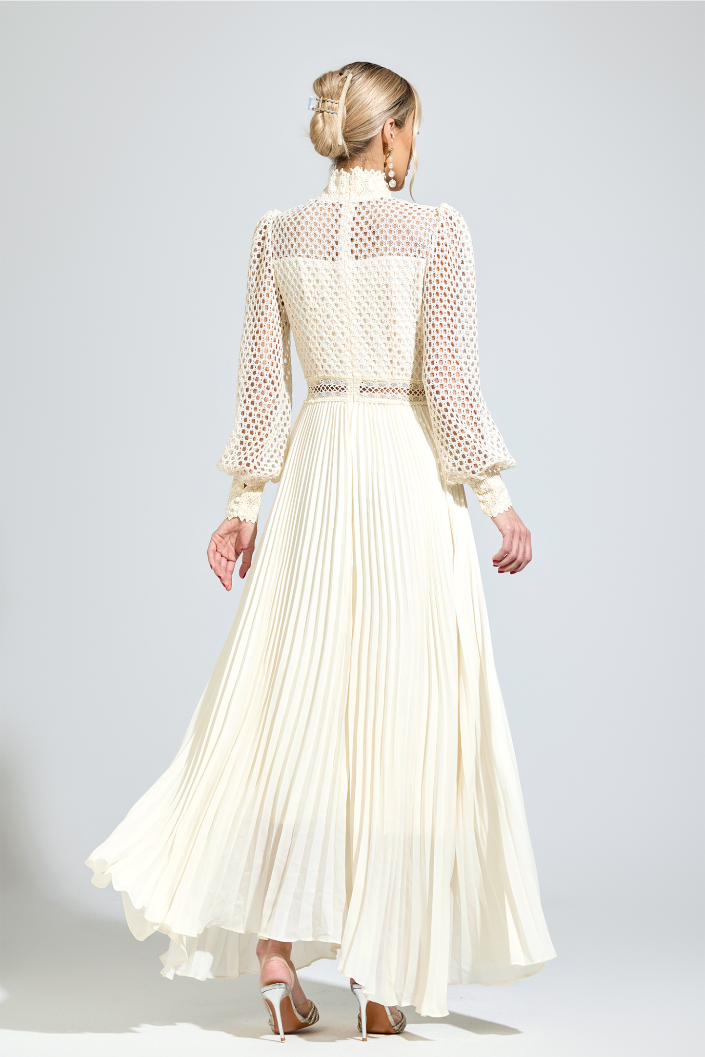 Zinn Apricot Embroidered Formal Dress