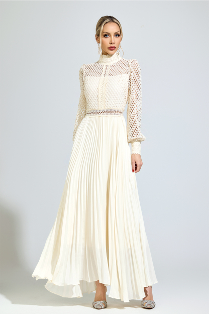 Zinn Apricot Embroidered Formal Dress