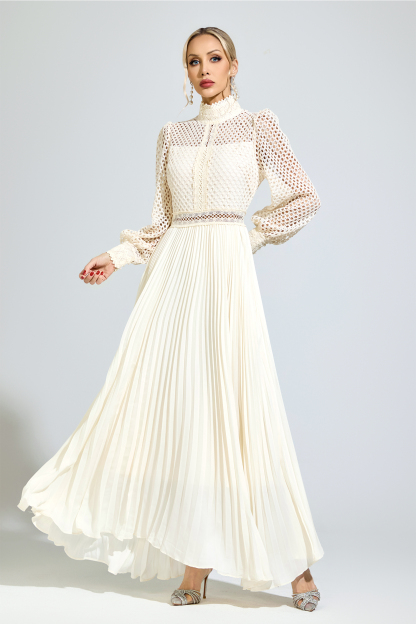 Zinn Apricot Embroidered Formal Dress