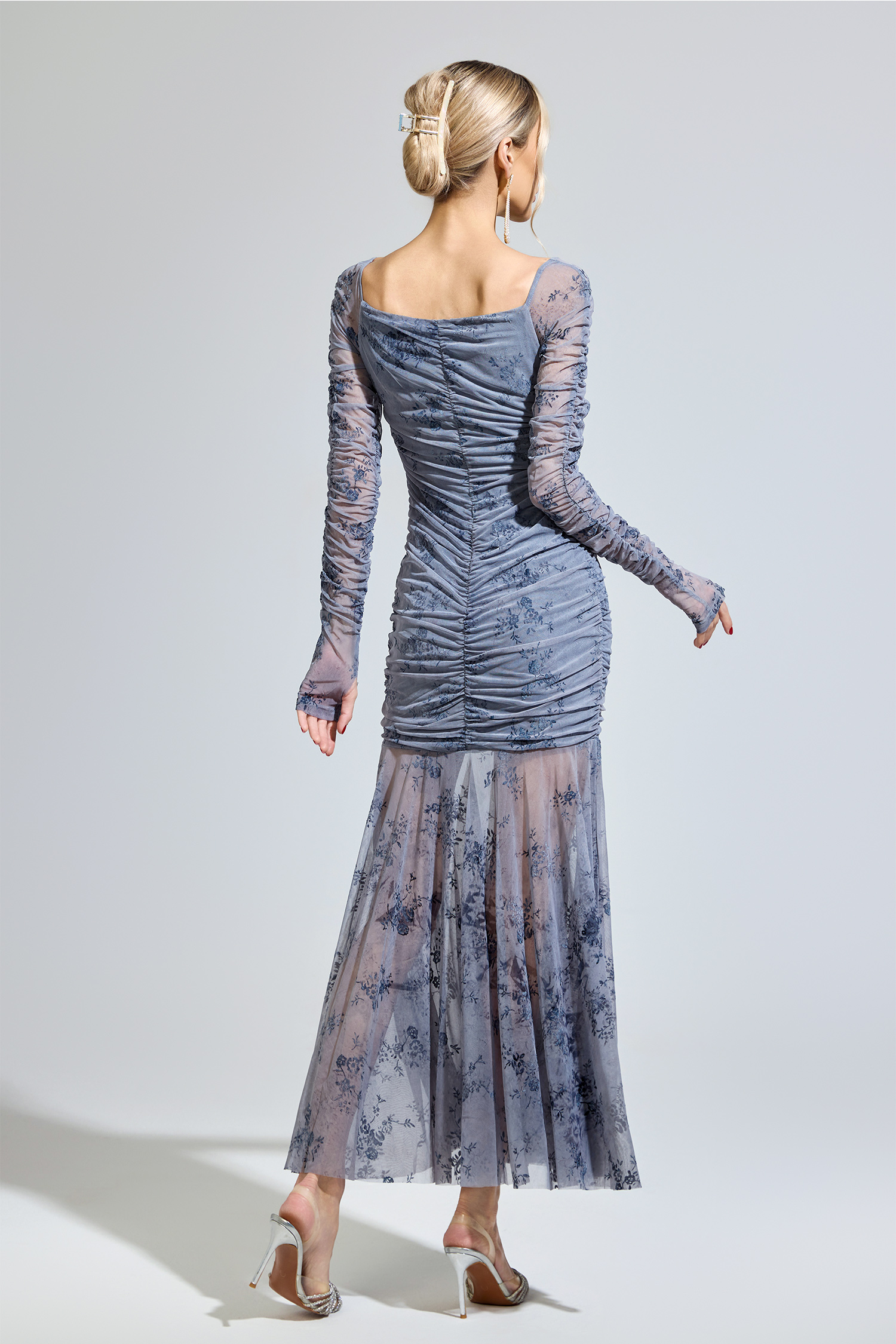 Disa Gray Printed Maxi Dress