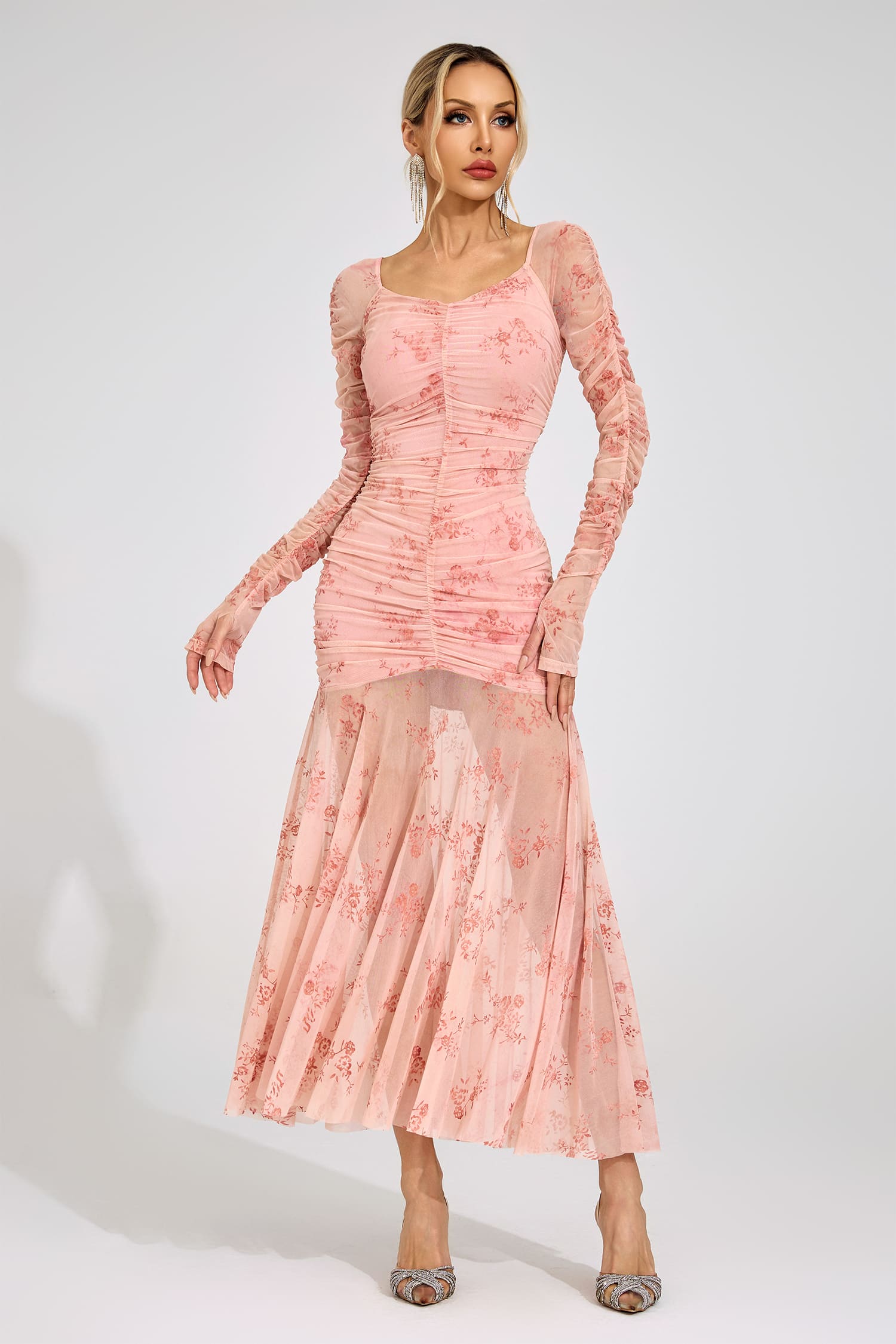 Disa Pink Printed Maxi Dress