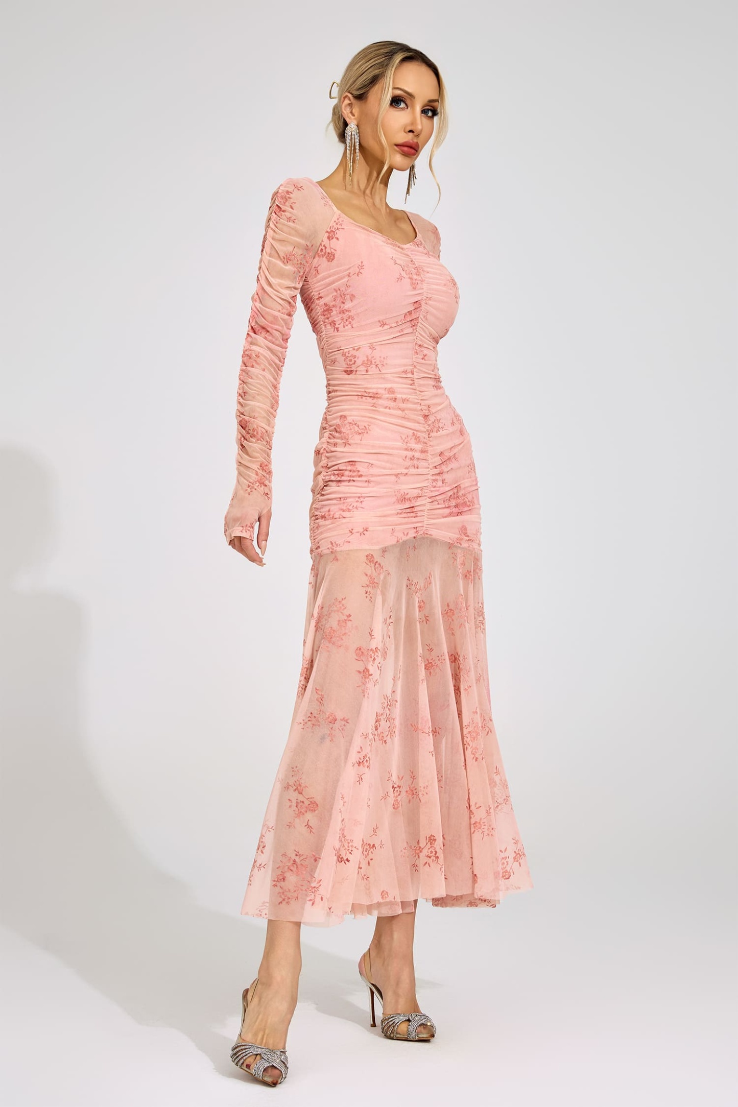 Disa Pink Printed Maxi Dress