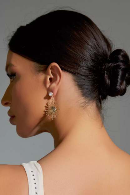 Cactus Pearl Sun Earrings