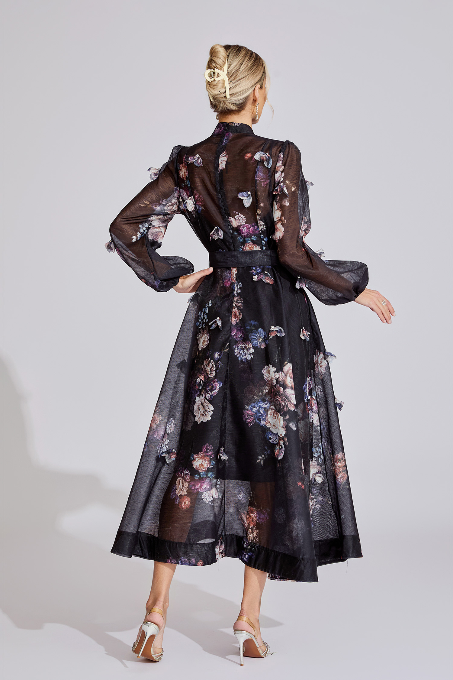 Belle Black Printed Maxi Dress