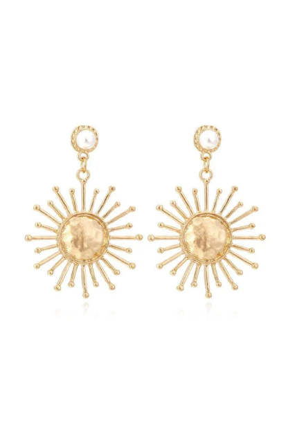 Cactus Pearl Sun Earrings