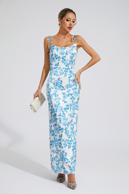 Cronin Blue Floral Slip Dress