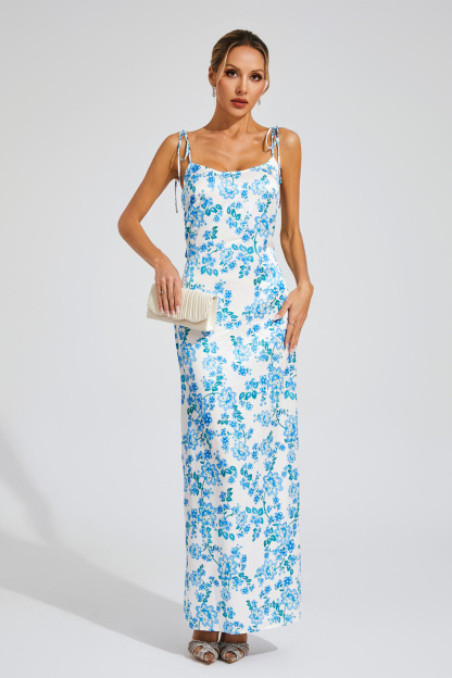 Cronin Blue Floral Slip Dress