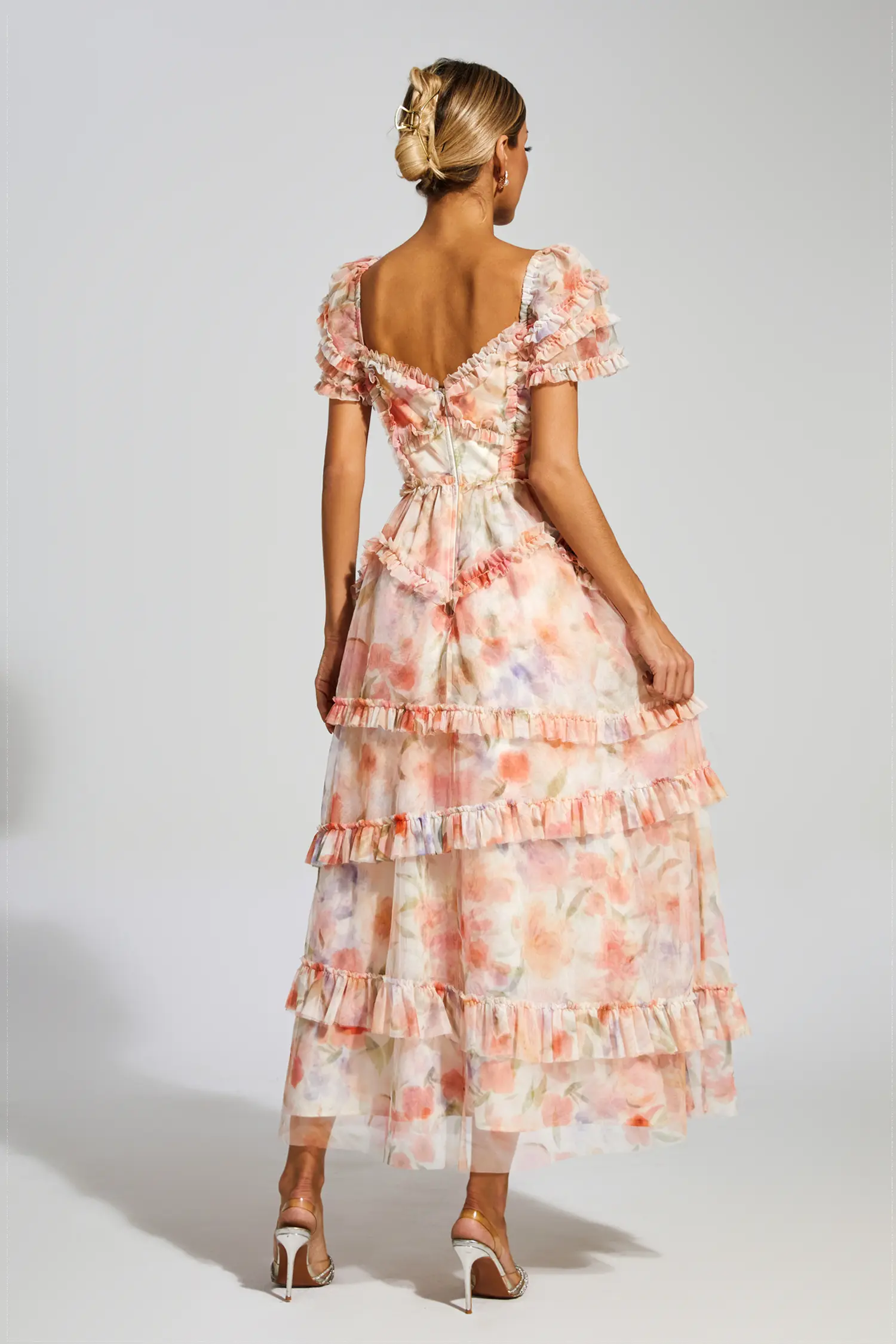 Gosse Pink Ruched Floral Dress