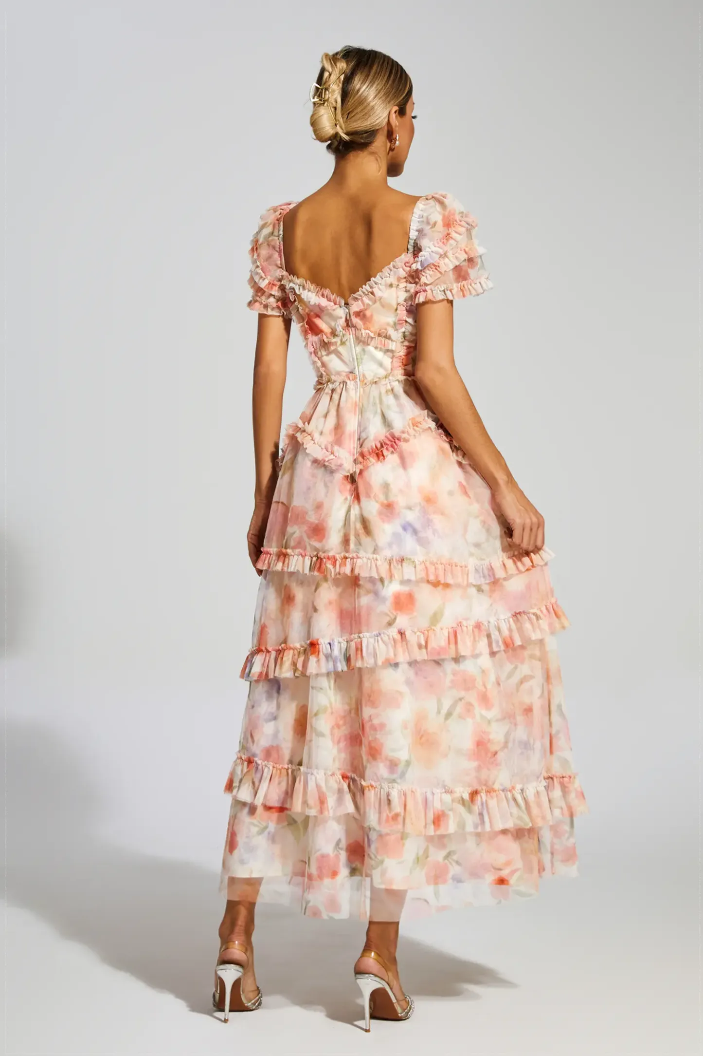 Gosse Pink Ruched Floral Dress
