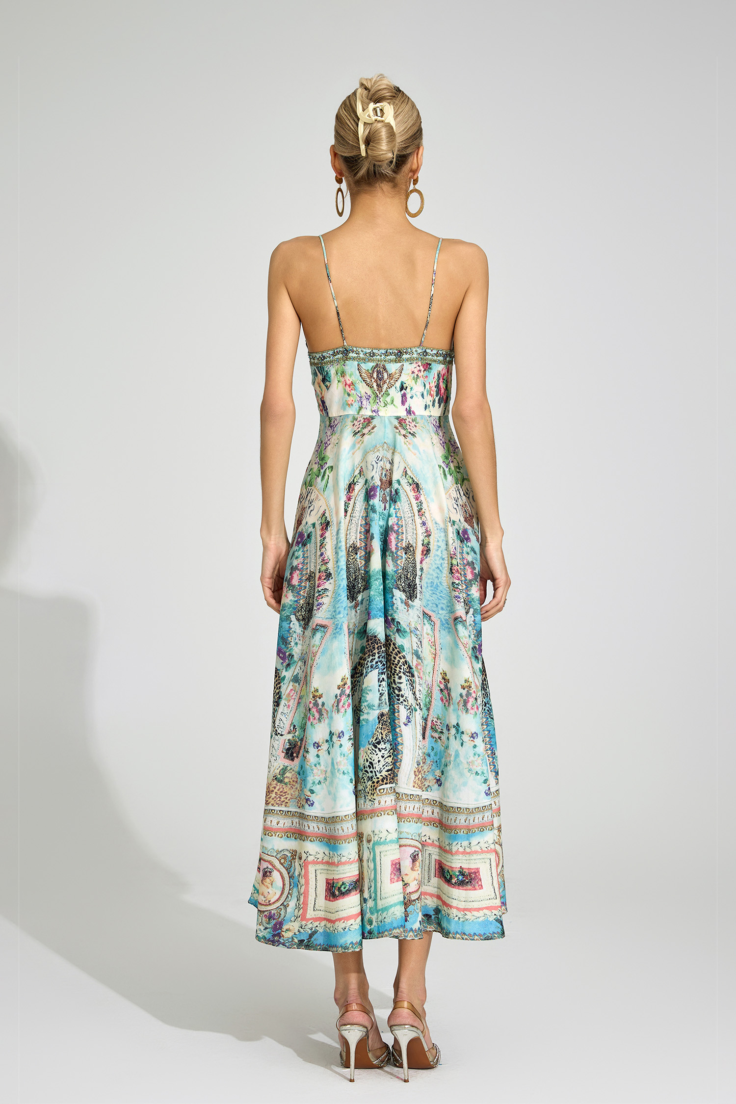 Ffion Green Print Maxi Dress