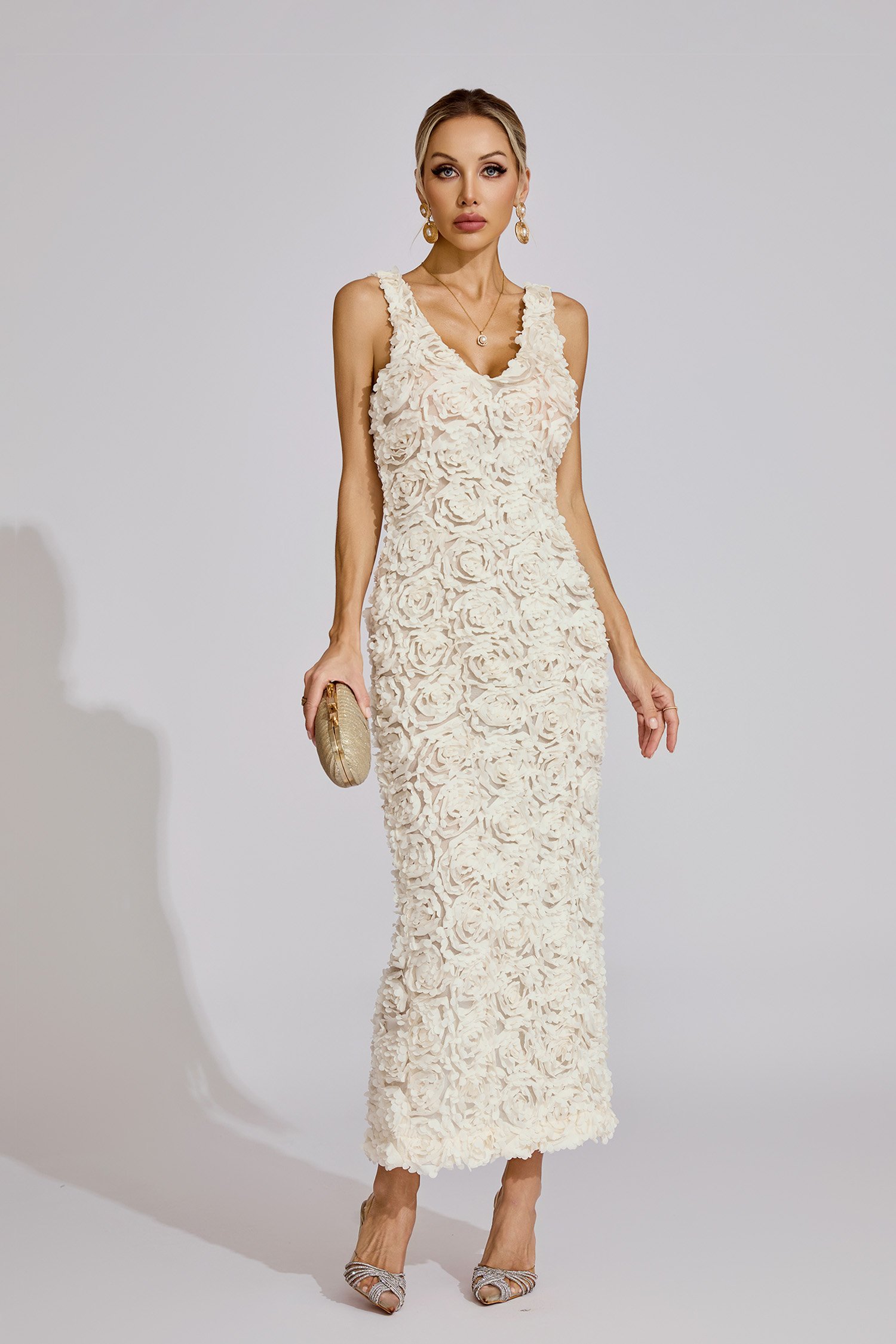  Jane White Floral Maxi Dress