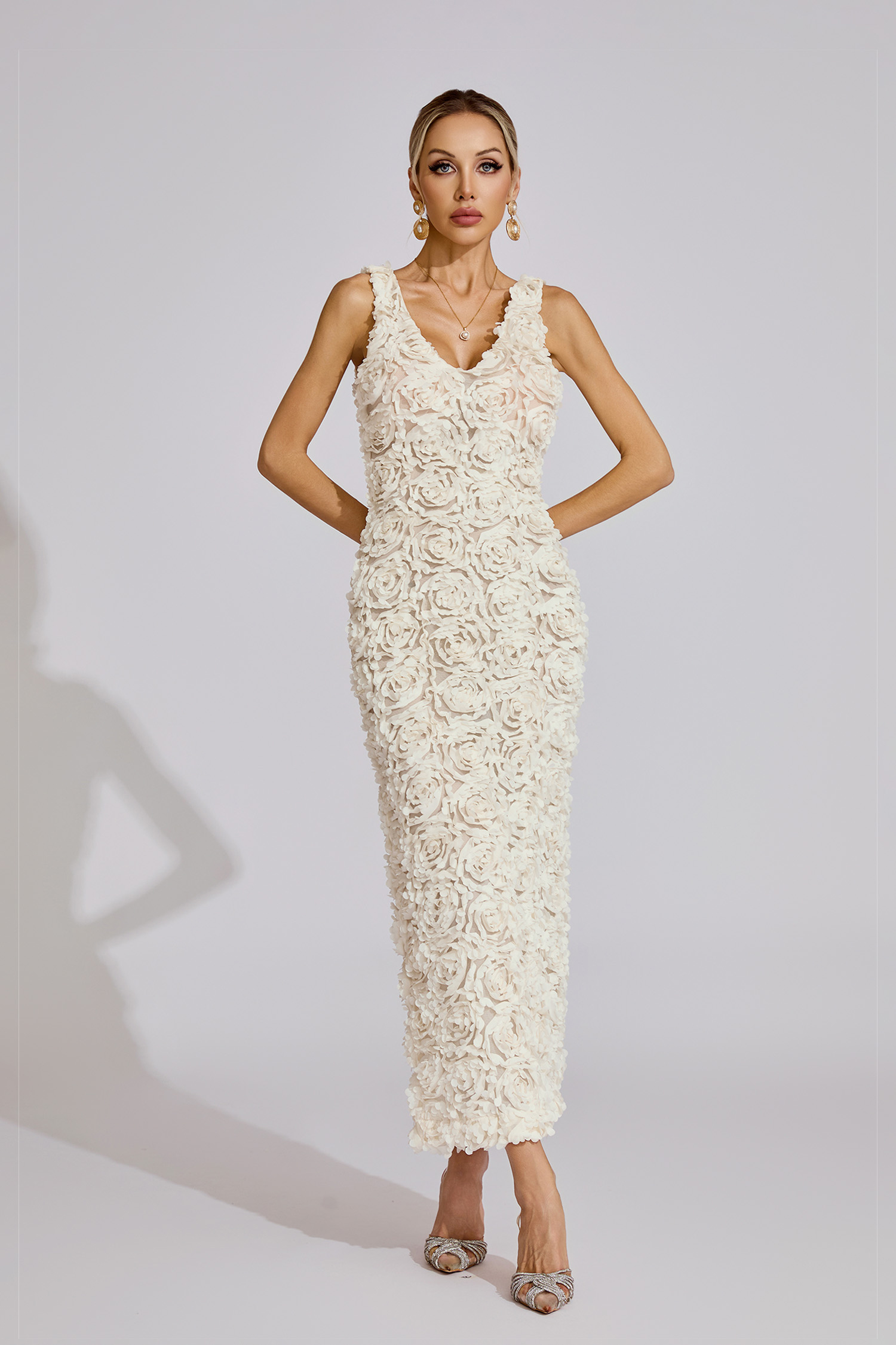  Jane White Floral Maxi Dress