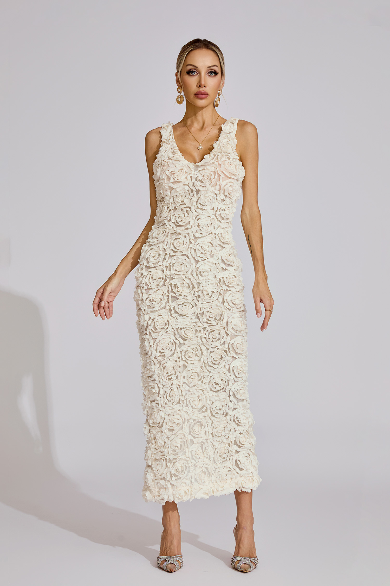  Jane White Floral Maxi Dress
