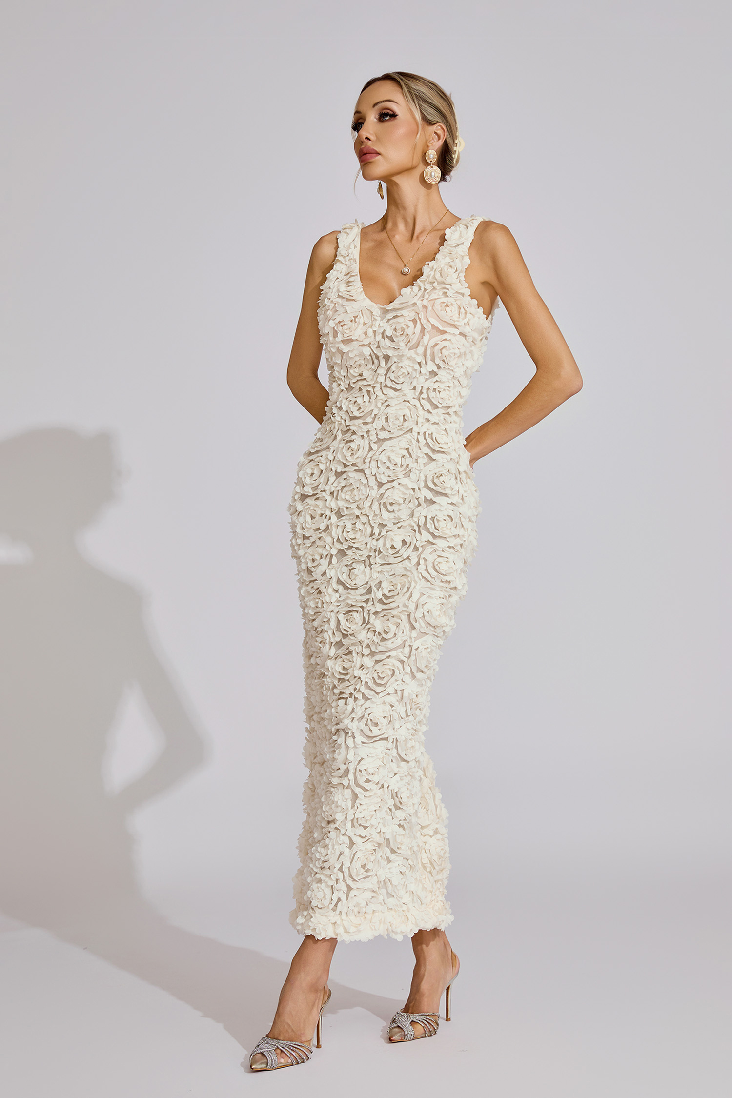  Jane White Floral Maxi Dress