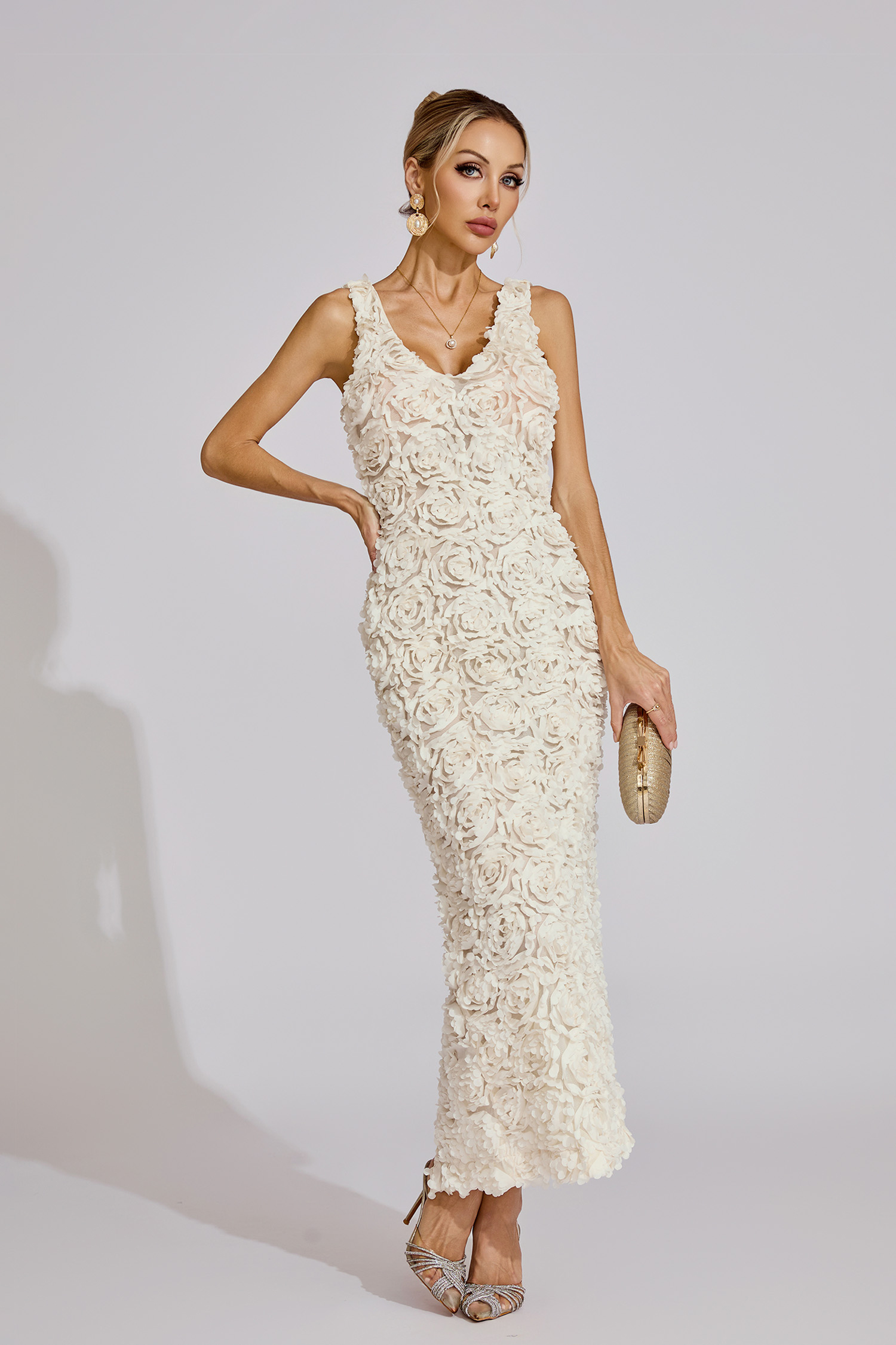  Jane White Floral Maxi Dress