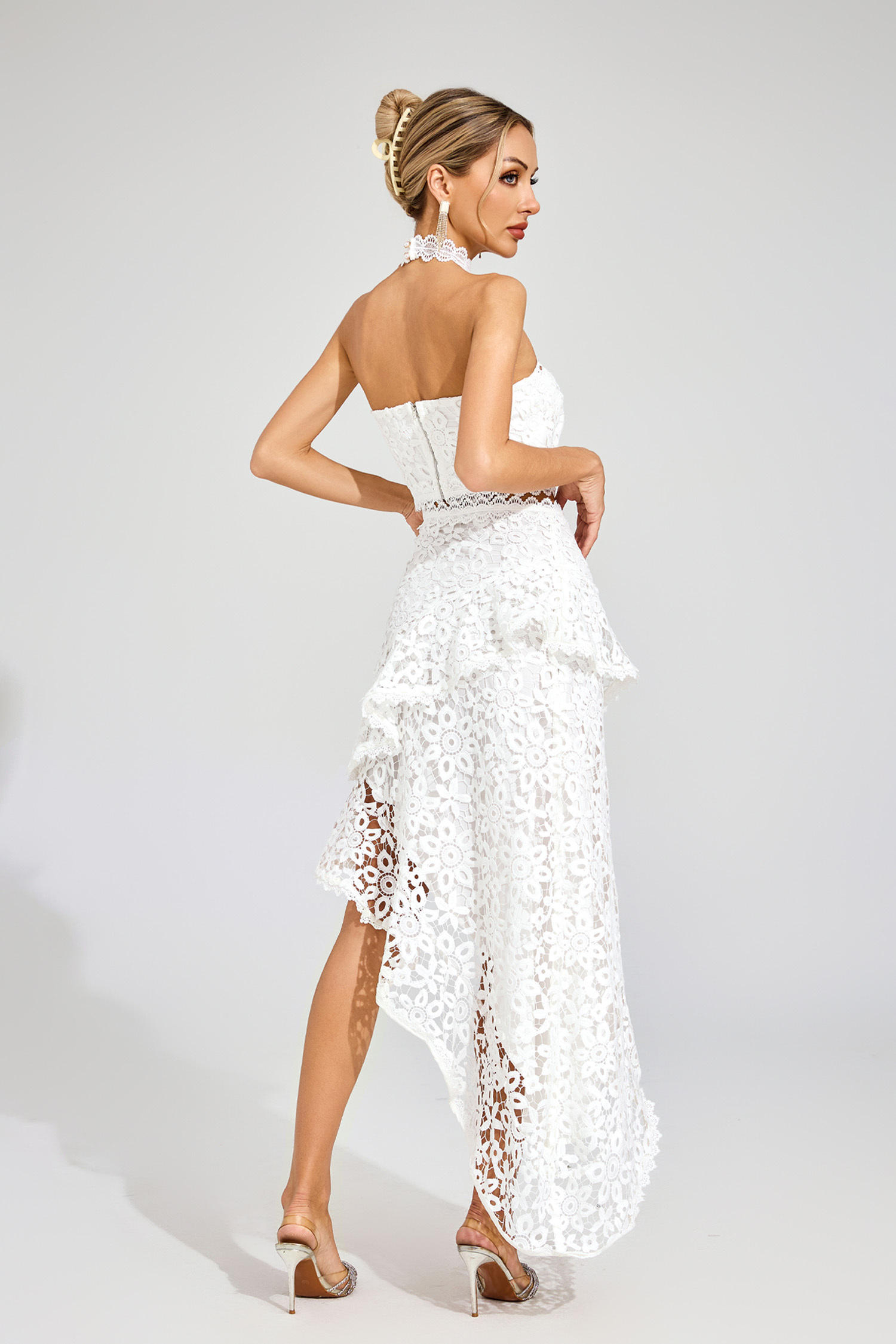 Martina White Lace Sleeveless Set