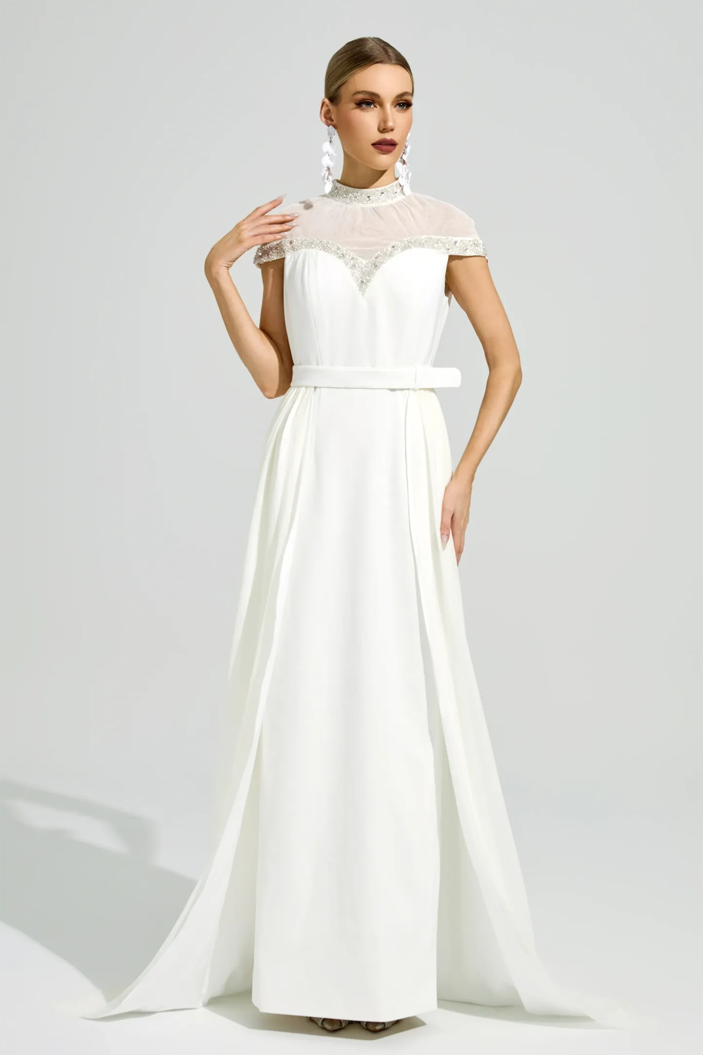 Meitner White Wrap Maxi Dress
