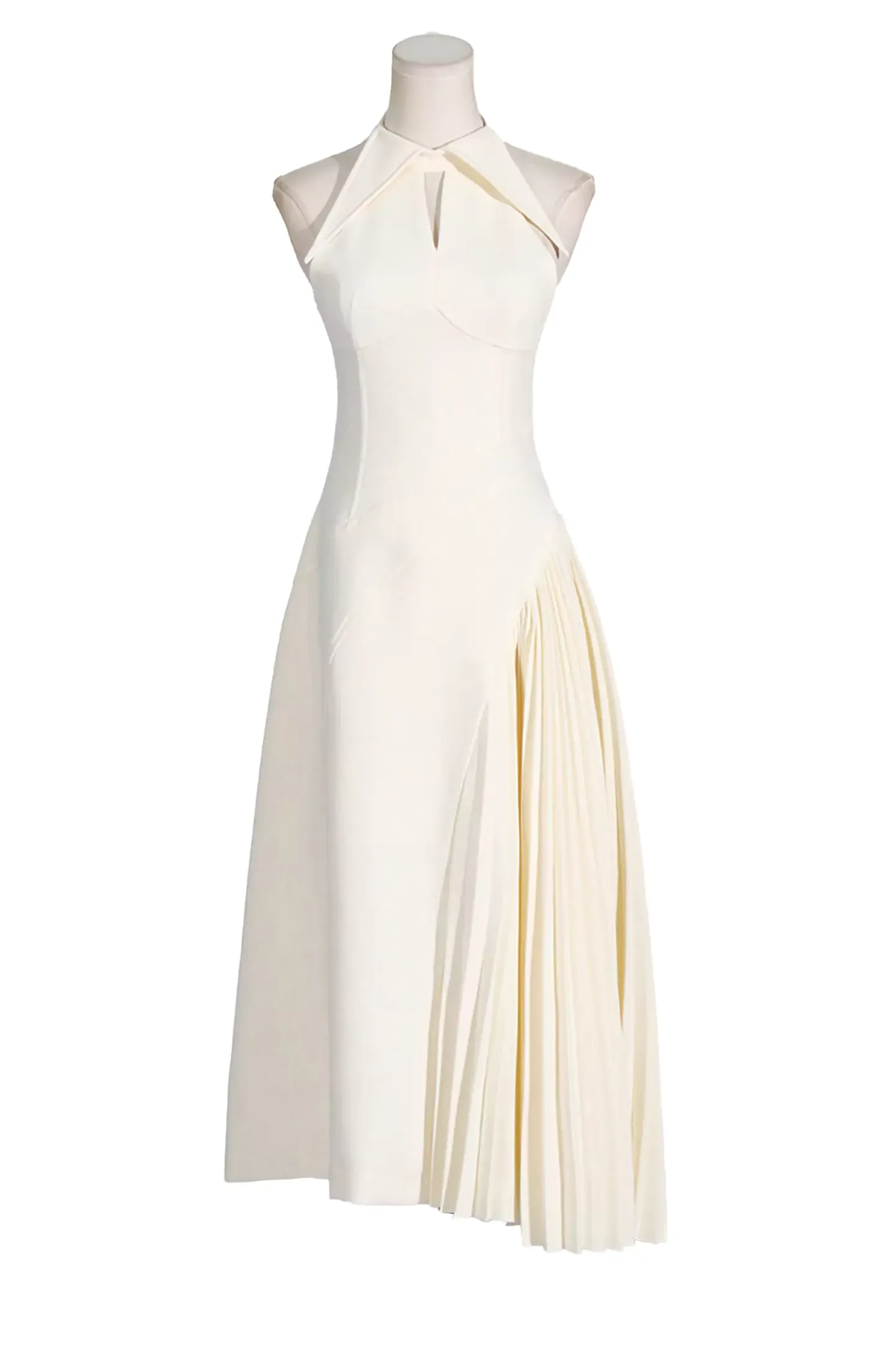 Margery Cream Ruched Midi Dress