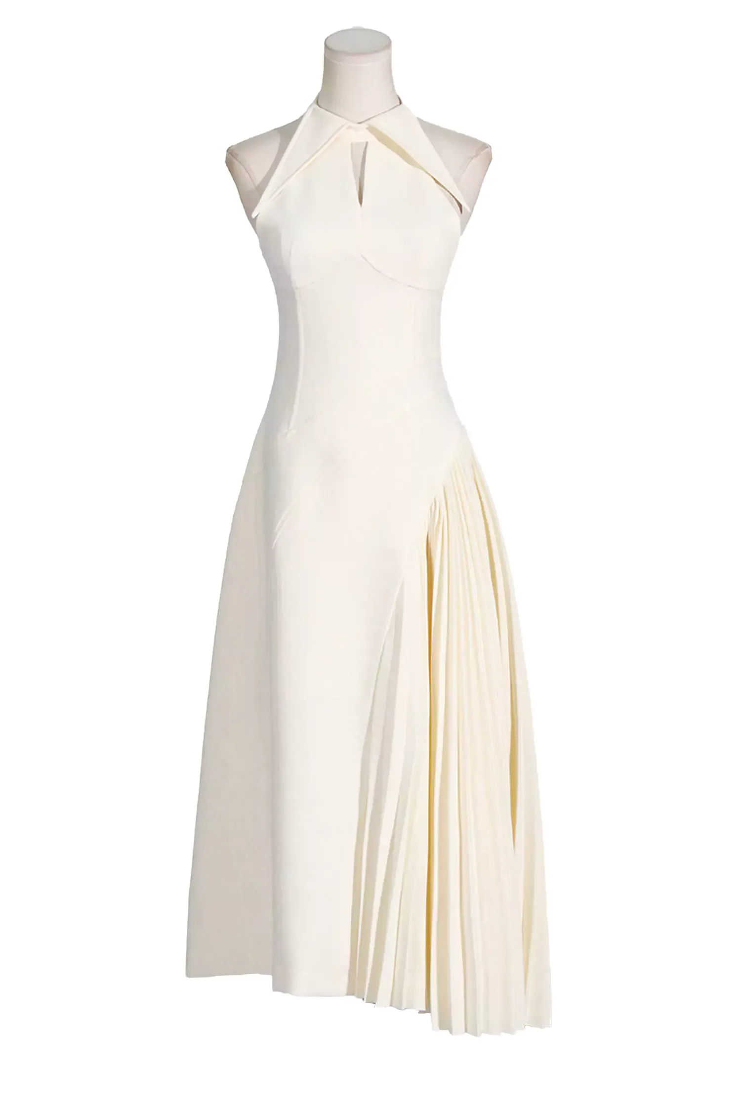 Margery Cream Ruched Midi Dress