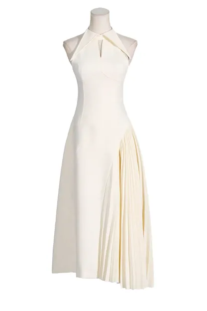 Margery Cream Ruched Midi Dress