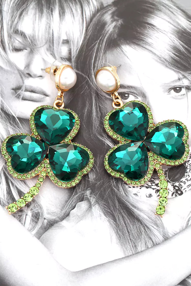 Glory Emerald Clover Earrings