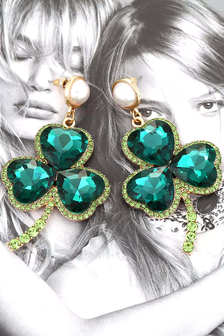 Glory Emerald Clover Earrings