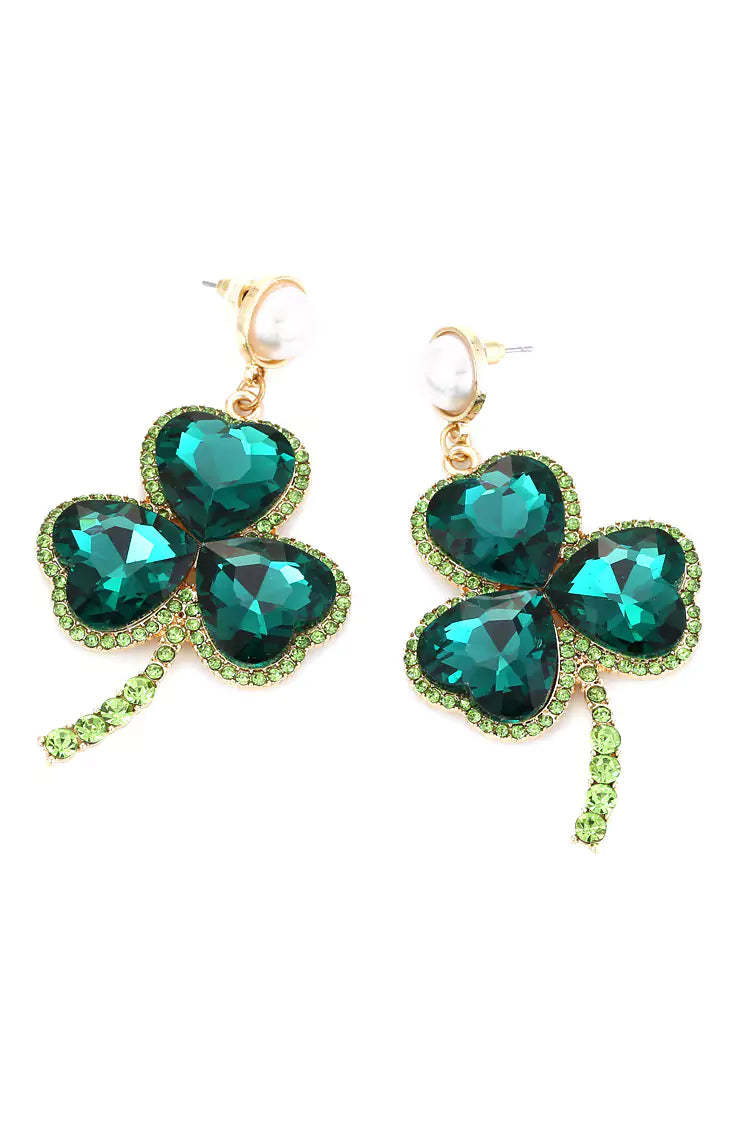Glory Emerald Clover Earrings