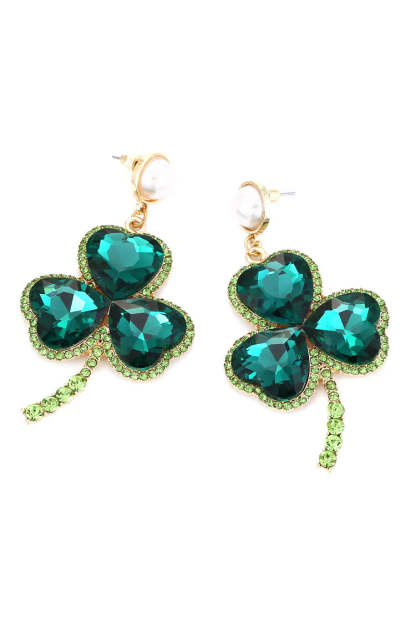 Glory Emerald Clover Earrings