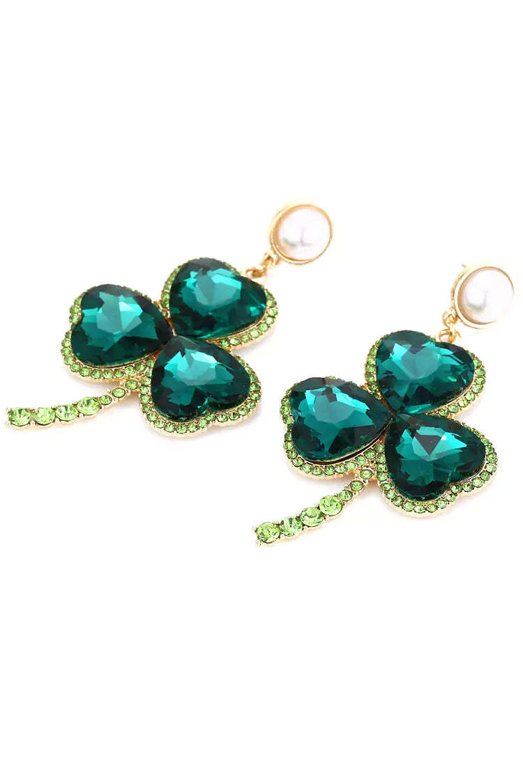 Glory Emerald Clover Earrings