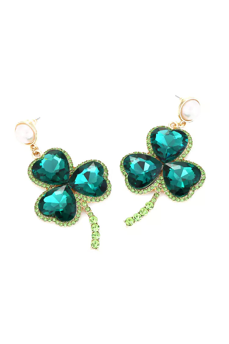 Glory Emerald Clover Earrings