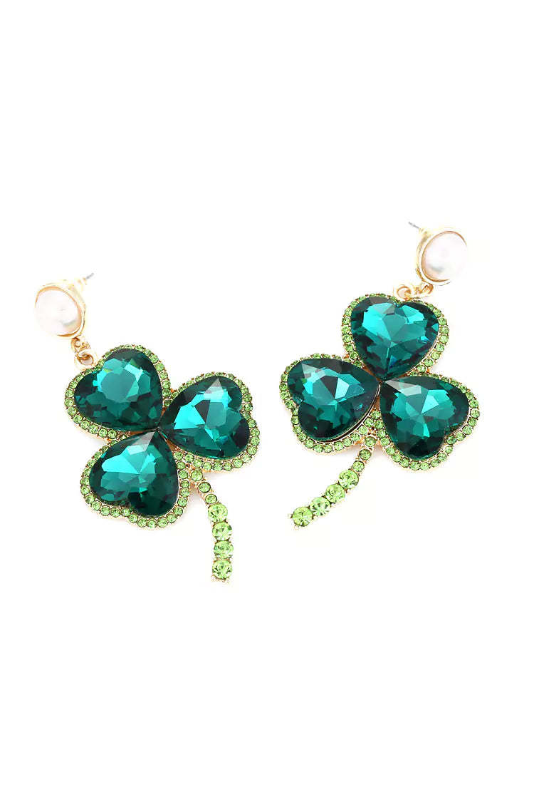 Glory Emerald Clover Earrings