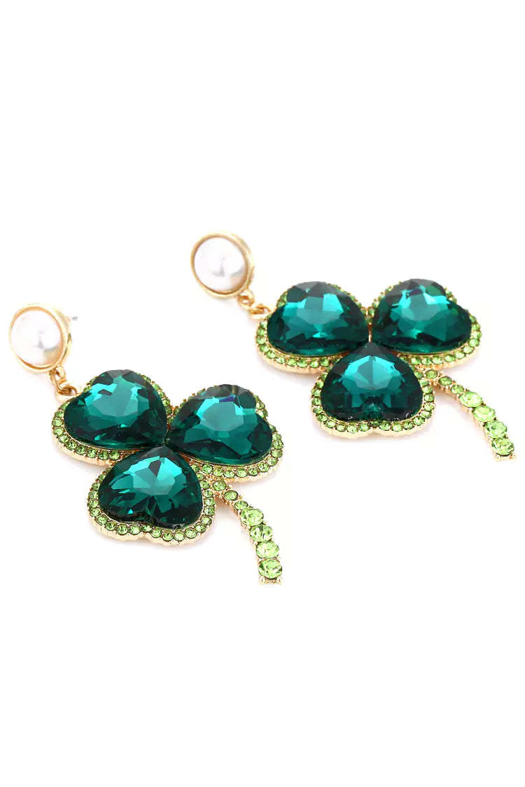 Glory Emerald Clover Earrings