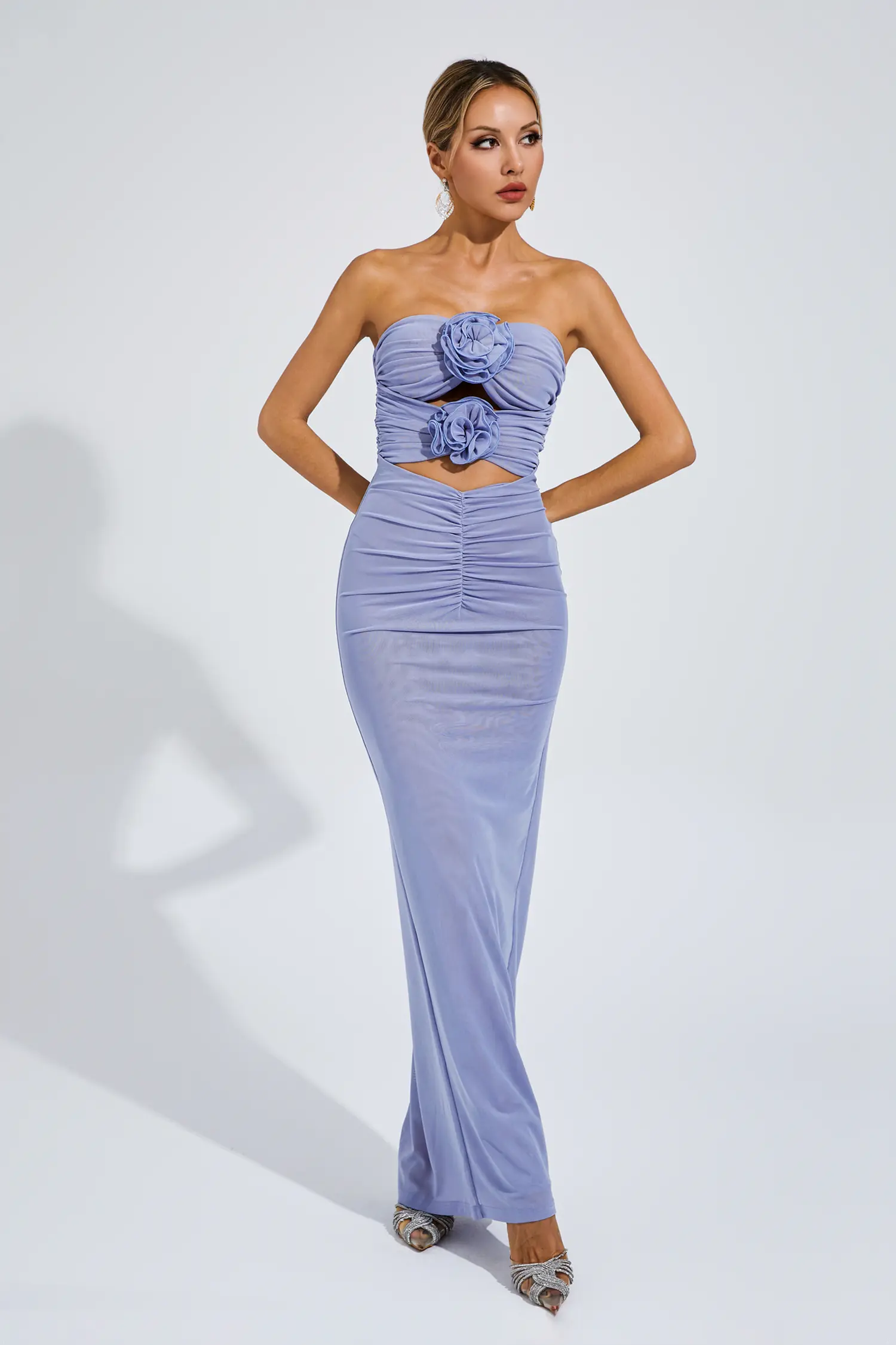Gustave Purple Rose Off Shoulder Dress
