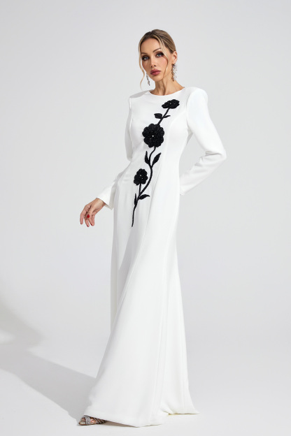 Daphne White Diamond Maxi Dress