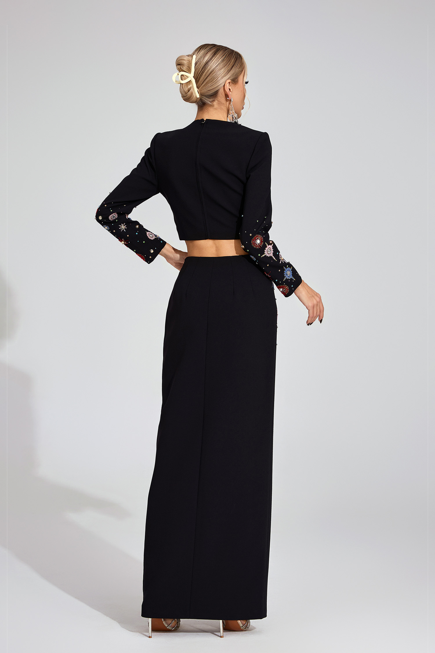 Holm Black Diamond Halter Maxi Dress