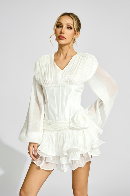 Katte White Corset Mini Dress