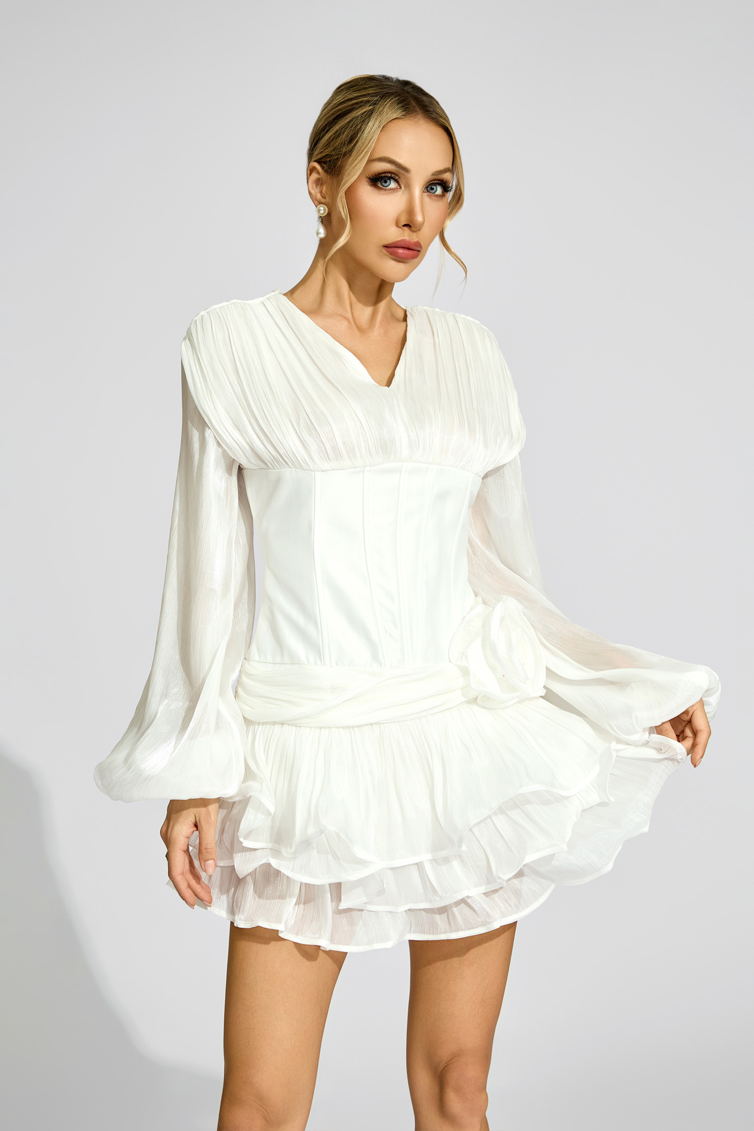Katte White Corset Mini Dress