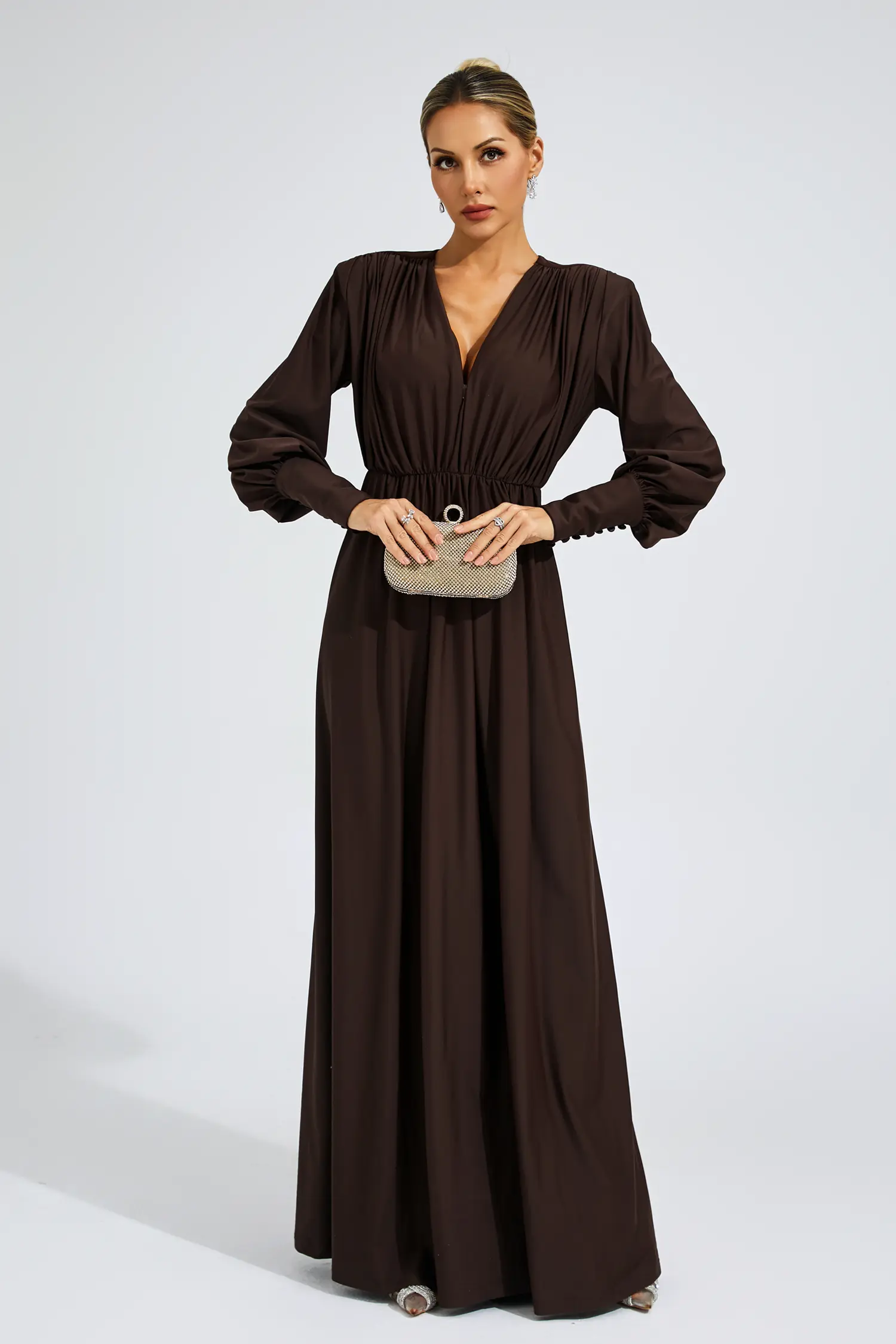 Ralph Brown Corseted Maxi Dress