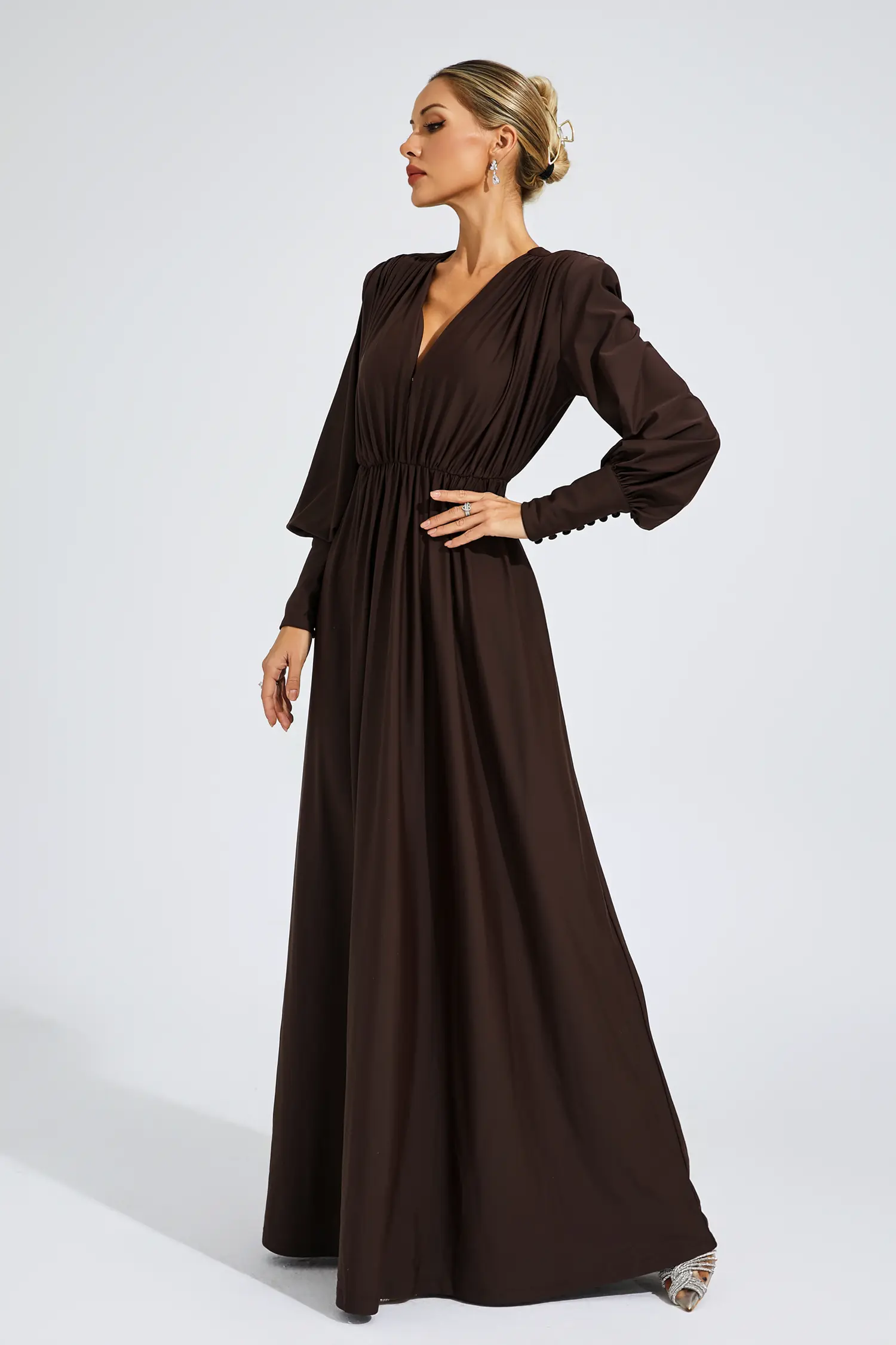 Ralph Brown Corseted Maxi Dress