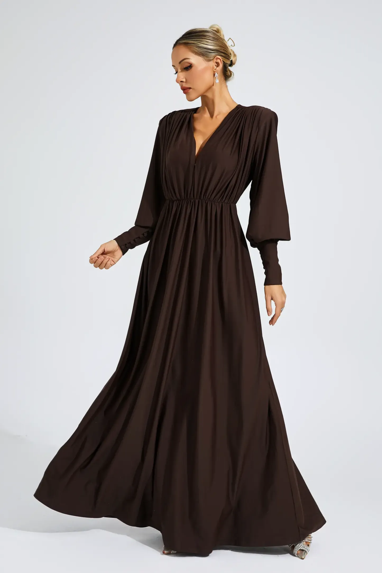 Ralph Brown Corseted Maxi Dress