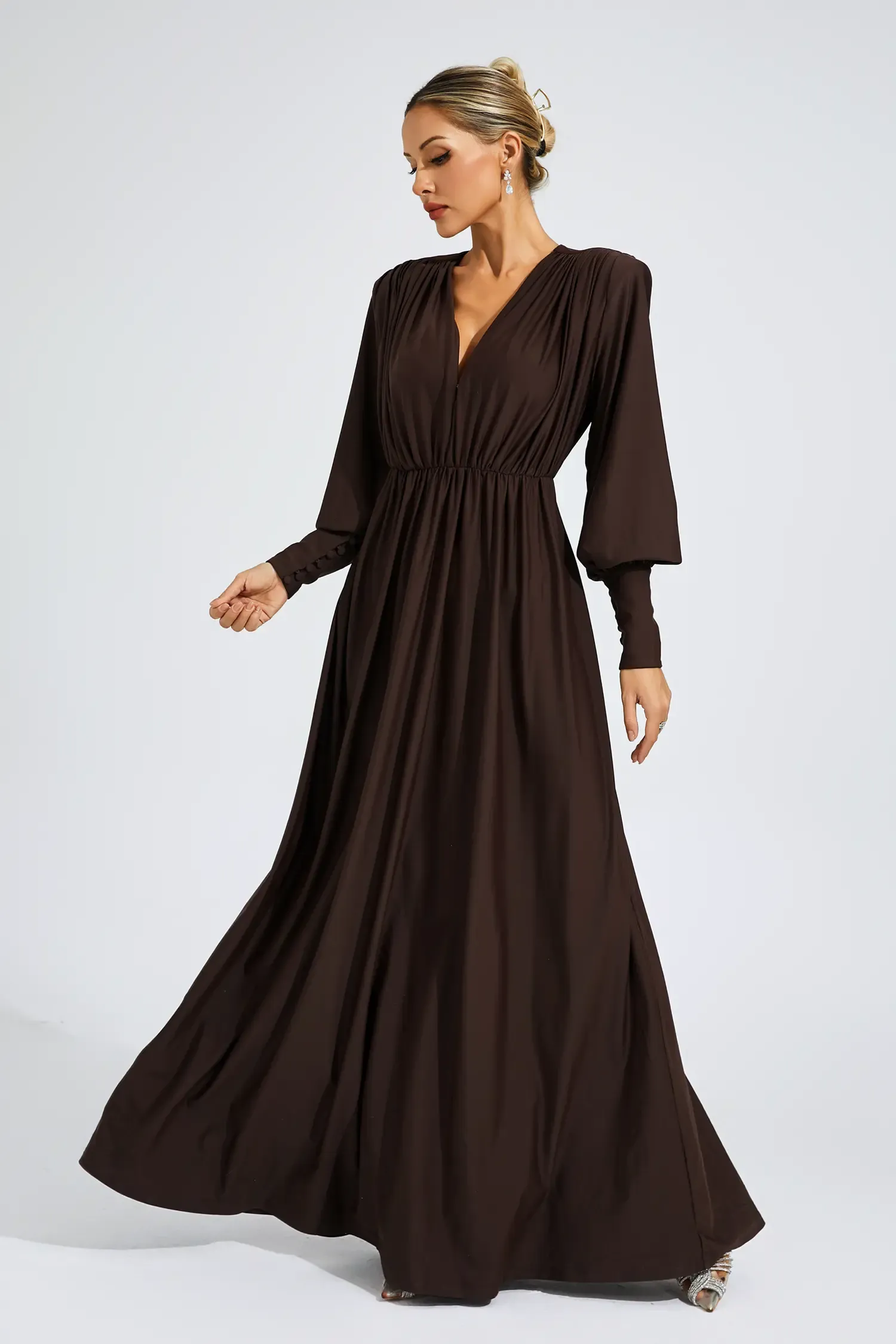 Ralph Brown Corseted Maxi Dress